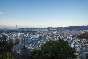 Fototapeta premium 日本の兵庫県赤穂市の雄鷹台山の美しい景色