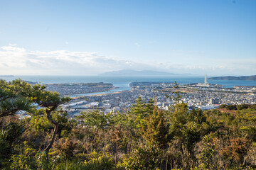 日本の兵庫県赤穂市の雄鷹台山の美しい景色