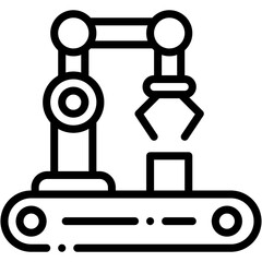 Industrial Robotic Arm and Factory Automation Icon