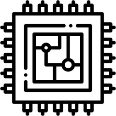 AI Processor Chip and CPU Technology Icon