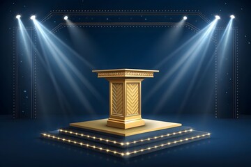 podium with spotlight