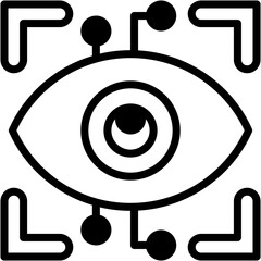 Futuristic Vision Scan and Robotics Technology Icon