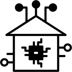 Smart Home Network and Automation Technology Icon