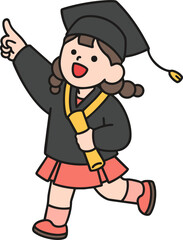 Fototapeta premium A graduating girl in a graduation cap