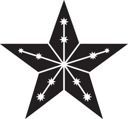 Stylized five-pointed star with smaller stars inside radiating from center © MC Creative