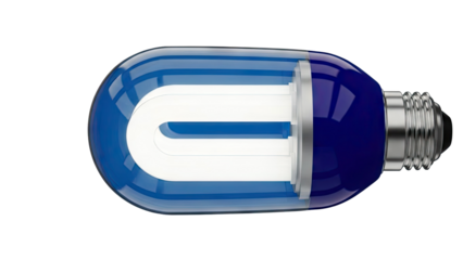 Blue Spiral Compact Fluorescent Light Bulb