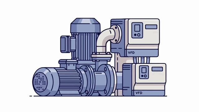 Industrial pump system with motors and variable frequency drives