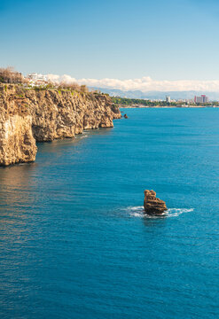 Lara cliffs overlooking Mediterranean Sea near Antalya coastline