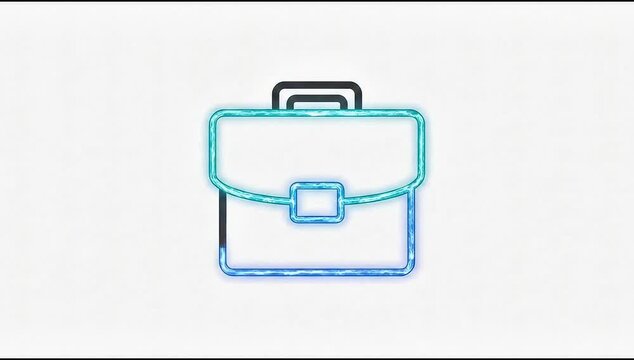 Animated Icon Portfolio. suitable for Art symbol. Outline element on white background. 4K video