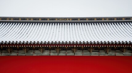 Traditional asian roof with intricate design