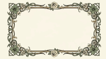 Ornate Vintage Floral Border Design Element. © Rio