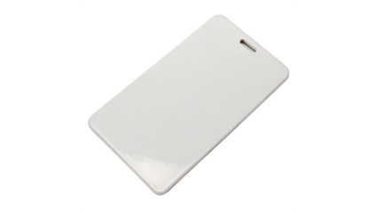 Blank white card  isolated on transparent background