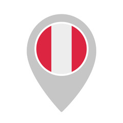 Peru Location Pin Icon with National Flag