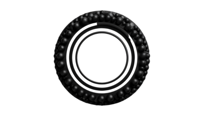 Concentric Spheres Forming a Black Circle isolated on solid white background2