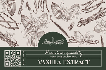 Vanilla vector label template in vintage style