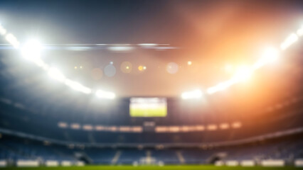 Blurred stadium lights create an exciting atmosphere for spectators.