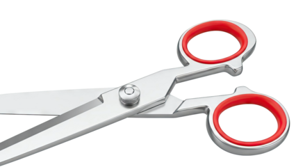 Close-up of Red-handled Metal Scissors