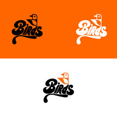Retro Bird Typography Logo Design