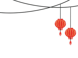 Hanging Chinese Red Lantern Illustration
