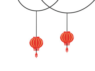Hand Drawn Chinese Lanterns Decoration
