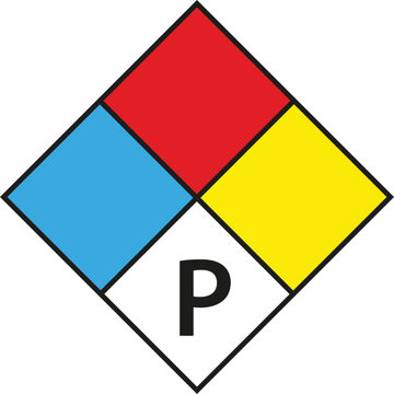 NFPA 704 Hazard Diamond with 'P'