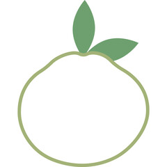Minimalist Apple Icon with Leaves