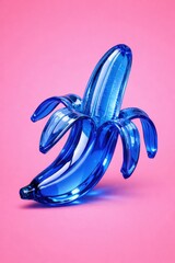 Surreal Glass Banana Isolated Photorealism