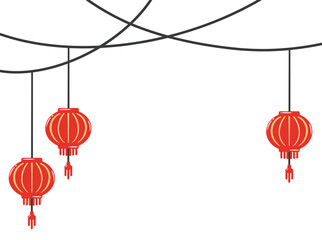 Hand Drawn Chinese Lanterns Decoration
