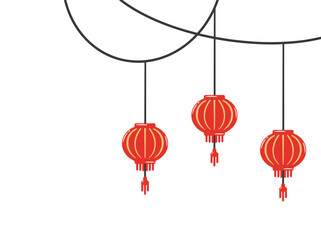 Hand Drawn Chinese Lanterns Decoration
