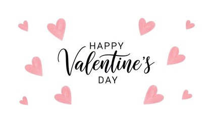 Happy Valentine's Day celebration with cute pink hearts