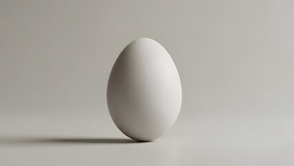 Egg standing upright on a flat surface