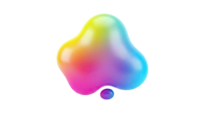 Colorful Liquid Blob with Gradient and Small Sphere