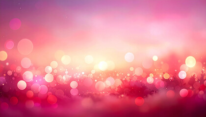 Abstract pink bokeh lights and glitters background texture