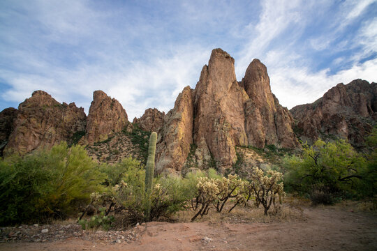 Rugged mountainous desert landscape panorama