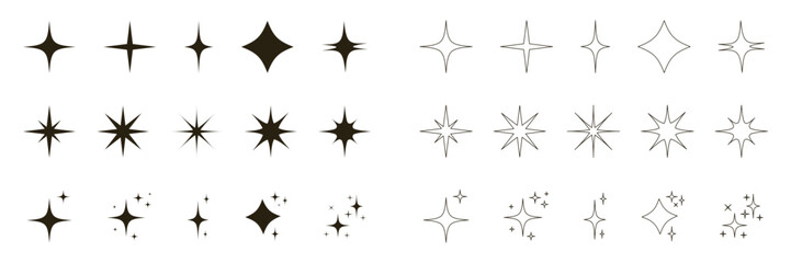 Obraz premium Collection of various starburst shapes and designs