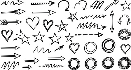 Icon cute background line flower element hand heart pattern star drawn. Background icon cute cloud vector sticker crayon cartoon child children arrow sketch summer school  © CreatAr8