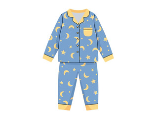 Naklejka premium Blue pajama set with yellow moon and star pattern