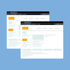 Website Interface Layout and Web Page Design Concept Illustration