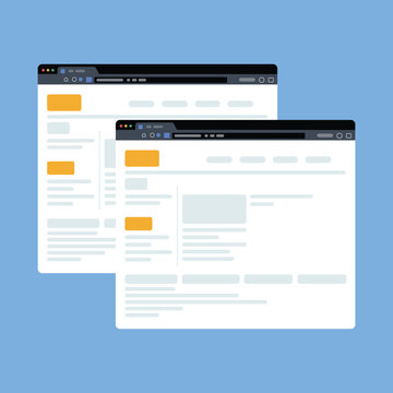 Website Interface Layout and Web Page Design Concept Illustration