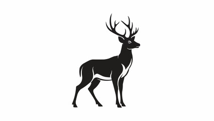 Obraz premium Majestic Stag Silhouette Standing Proudly.