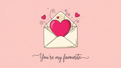 Heartfelt message in an envelope with cute heart design