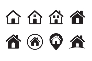 Obraz premium Set of home for websites and apps. Simple house symbol. Flat real estate icon vector