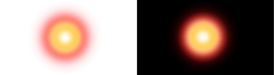 Obraz premium PNG image of&nbsp;Collection of abstract digital light flares and glowing energy orbs creating bright circular effects on transparent background