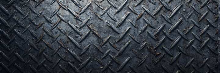 Dark Metal Diamond Plate Texture for Industrial Backgrounds, Construction Design, Mechanical Branding, Urban Graphics, and Surface Mockups