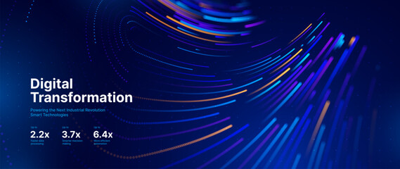 Cyber Big Data Flow Particles Bokeh. Digital Neural Network. Concept of AI Artificial Intelligence Technology Machine Deep Learning. Digital Communication. Science Technology Presentation Vector.