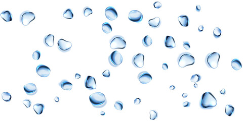 Water droplets transparent water drops clear drops isolated white background water template cosmetic background vector