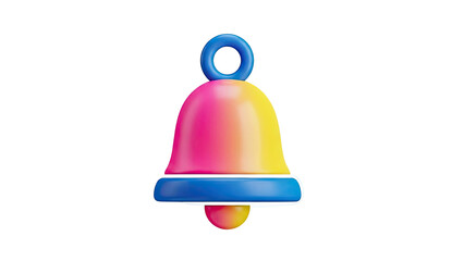 3D Gradient Bell Icon with Blue Loop