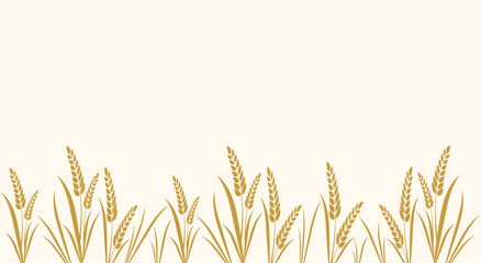 wheat seamless pattern background packaging yellow simple silhouette vector in flat