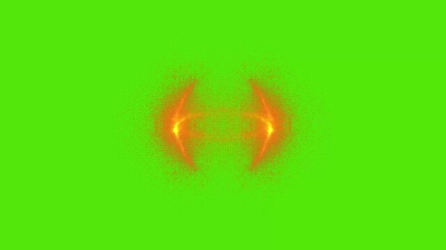 Orange Particle Light Effect Symetry on Green Screen