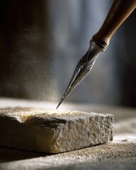 a sharp tool for sharpening stone